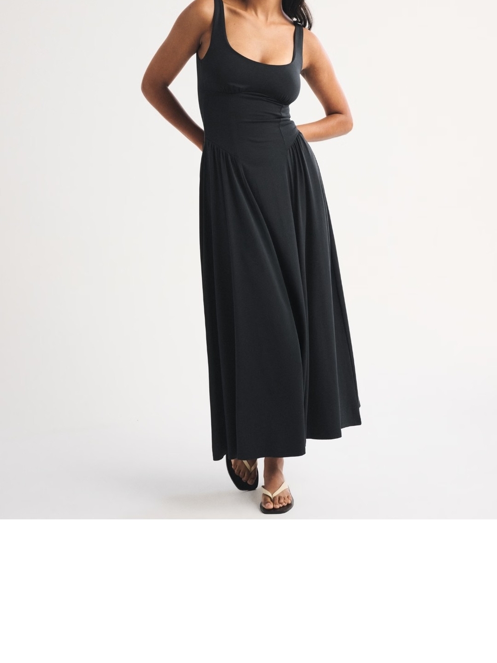 A&F Dylan Bra-Free Knit Midi Dress Sleeveless Scoop Neck Black Maxi Dress